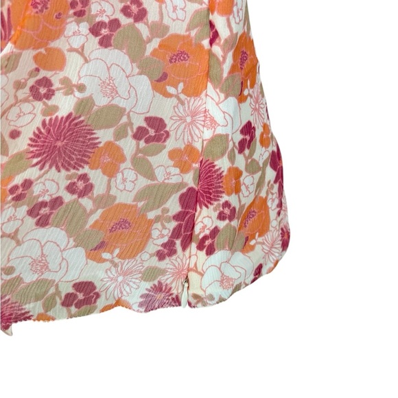 Vintage 90s Y2k Ann Taylor Petites Floral Silk Sleeveless Babydoll Top Dolly 8P - Picture 3 of 7